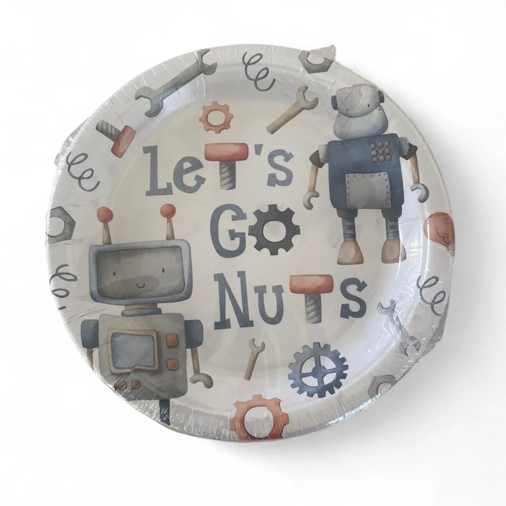 Robot Party Supplies‎ Set - Gray and White